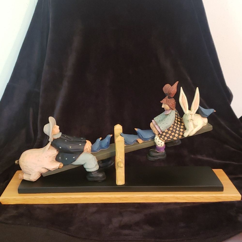 1997 Williraye Studio Boy & Girl on Teeter-Totter SeeSaw WW1107 - Original Box